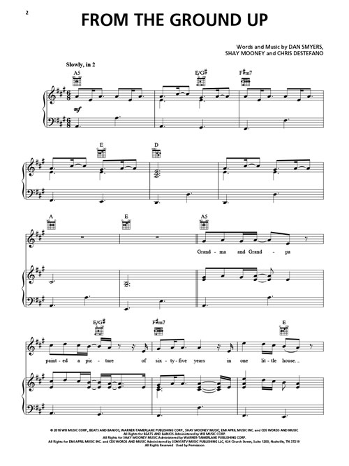 From The Ground Up Sheet Music By Dan Shay Sku 00194014 Stanton S Sheet Music