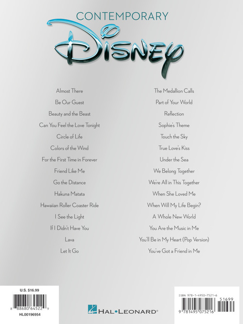 Disney Contemporary Songs 楽譜集とCDセット Disney Contemporary Songs 楽譜集とCDセット