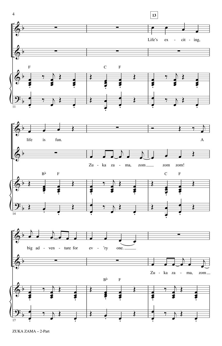 Zuka Zama (From The Lion Guard) Sheet Music by Audrey Snyder (SKU