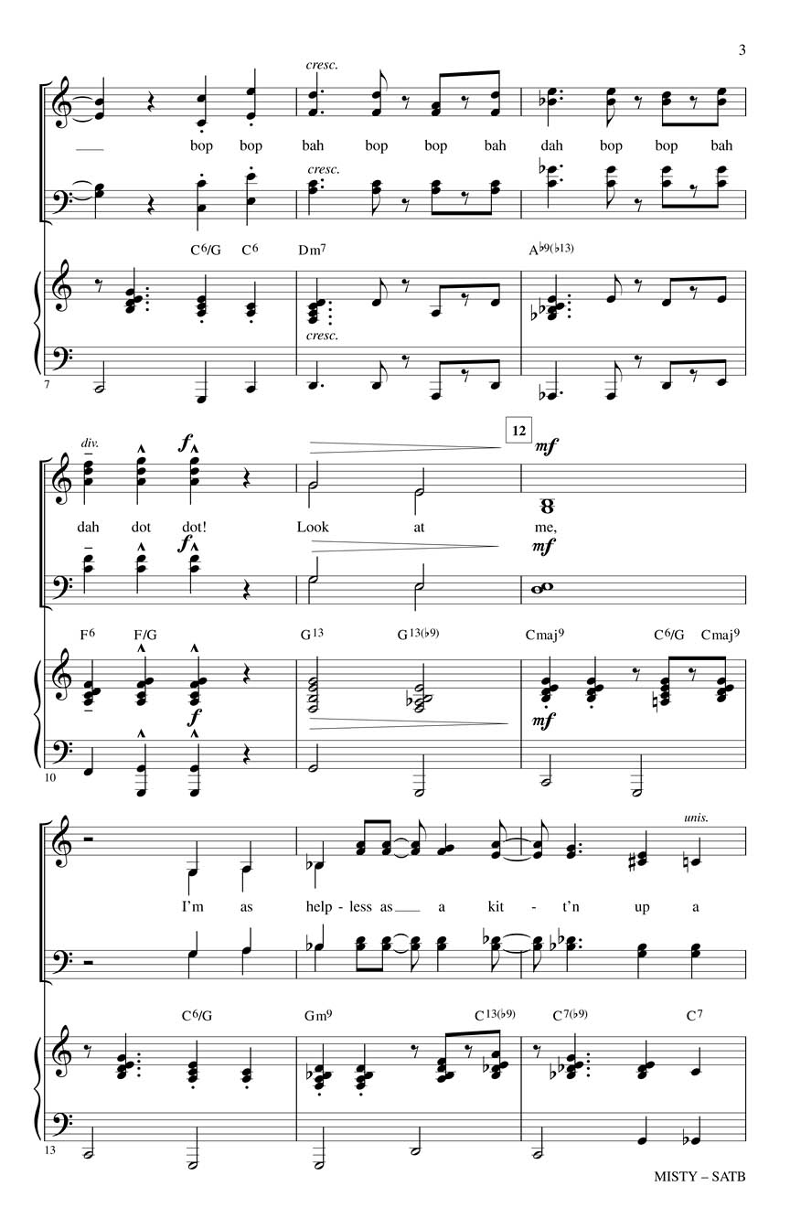 Misty Sheet Music by Kirby Shaw (SKU 00212748) Stanton's Sheet Music