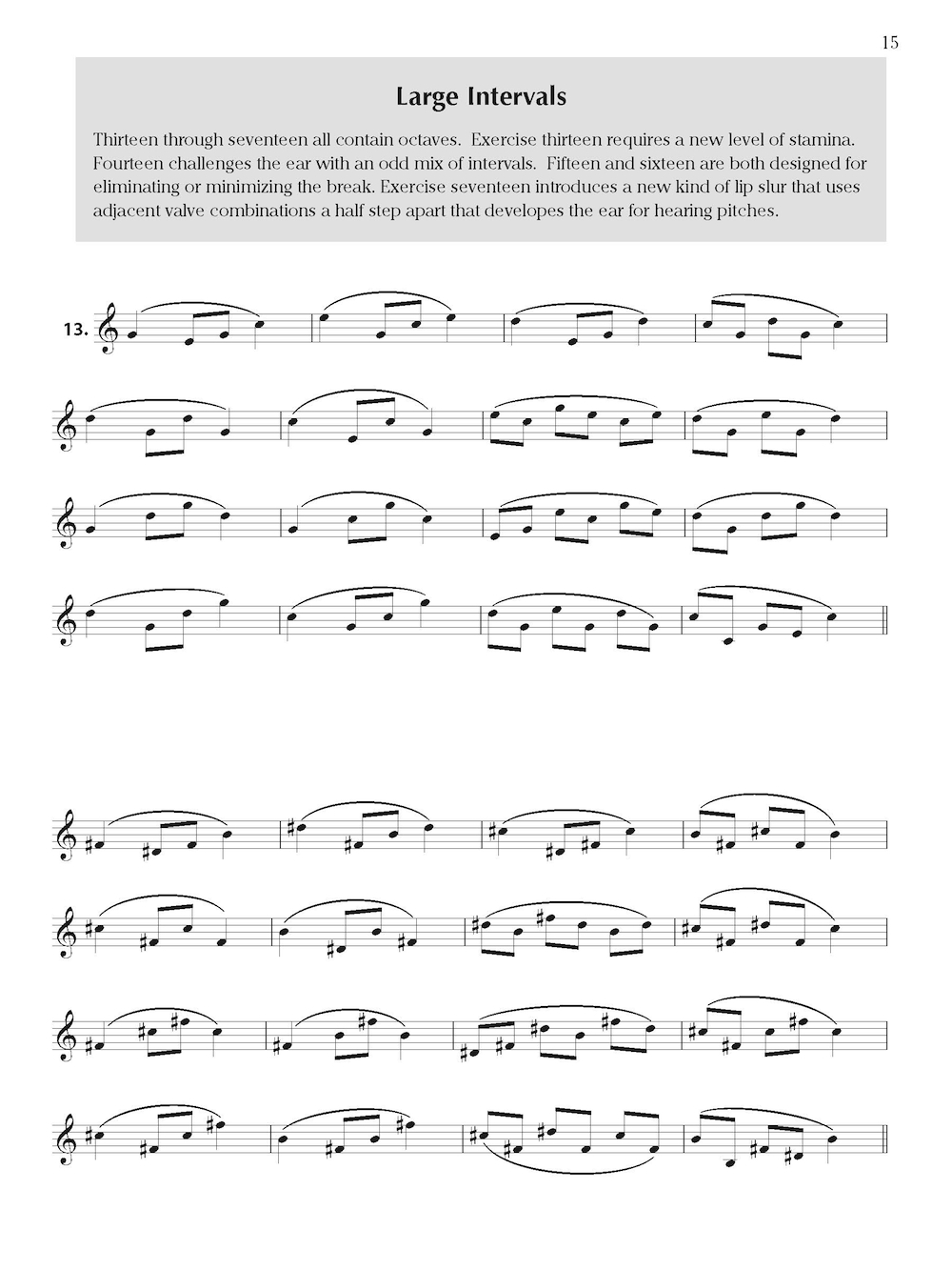 Lip Slurs for Horn A Progressive Method of Flexibility Exercises by