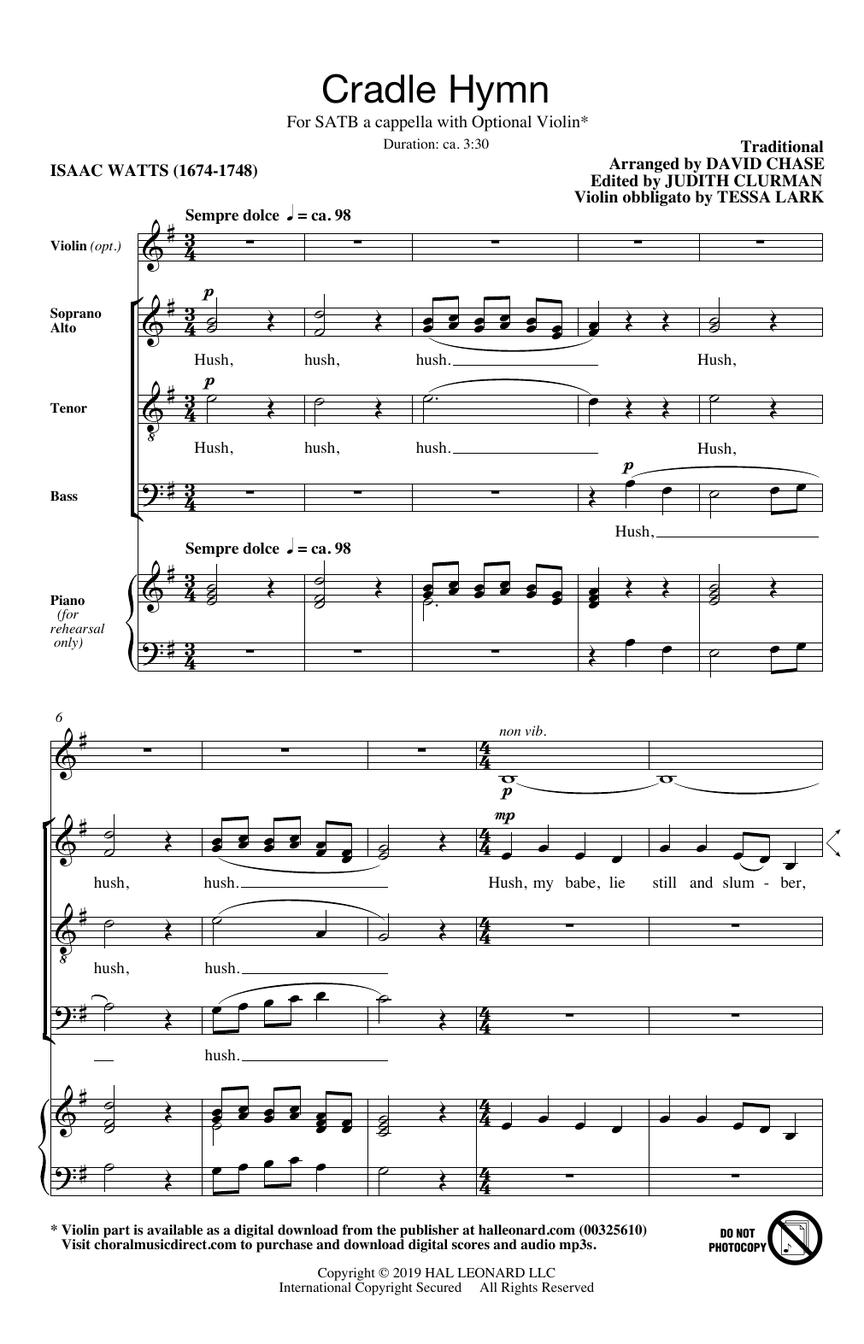 Cradle Hymn Sheet Music by David Chase (SKU 00319982) Stanton's