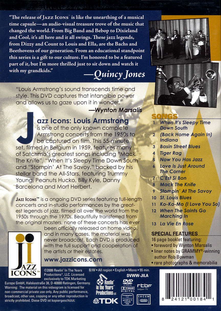 Louis Armstrong Live In ' 59 (Dvd) Sheet Music by Louis Armstrong (SKU