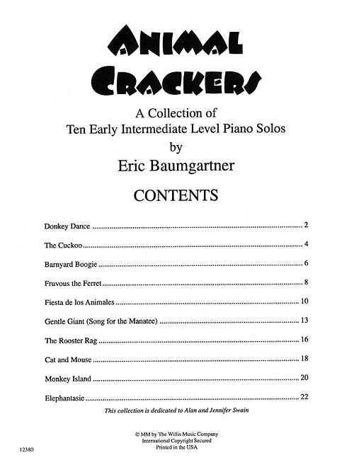 Animal Crackers Sheet Music by Eric Baumgartner (SKU 00406531