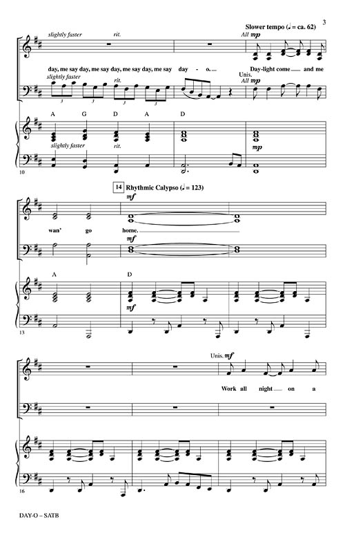 DayO (The Banana Boat Song) Sheet Music by Alan Billingsley (SKU 02500962) Stanton's Sheet Music