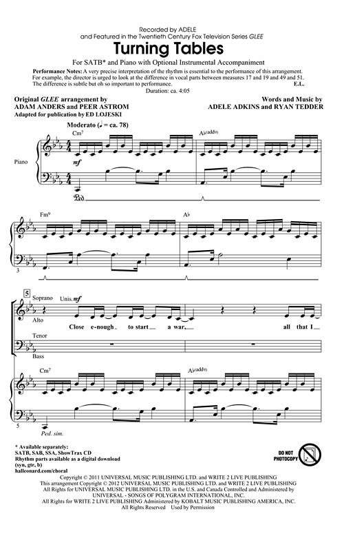 Adele Instrumental Turning Tables