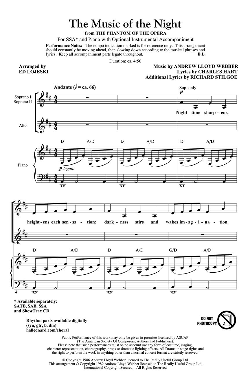 The Music Of The Night Sheet Music by Ed Lojeski (SKU 08243903) Stanton's Sheet Music The Music Of The Night Sheet Music by Ed Lojeski (SKU 08243903) Stanton's Sheet Music