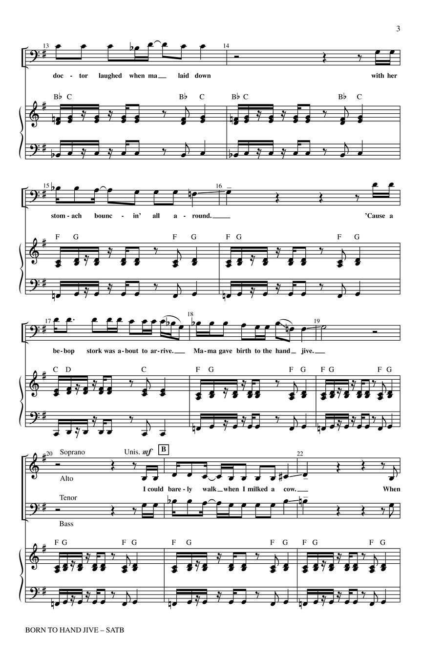 Born To Hand Jive (From Grease) Sheet Music by Kirby Shaw (SKU 08621240) Stanton's Sheet Music