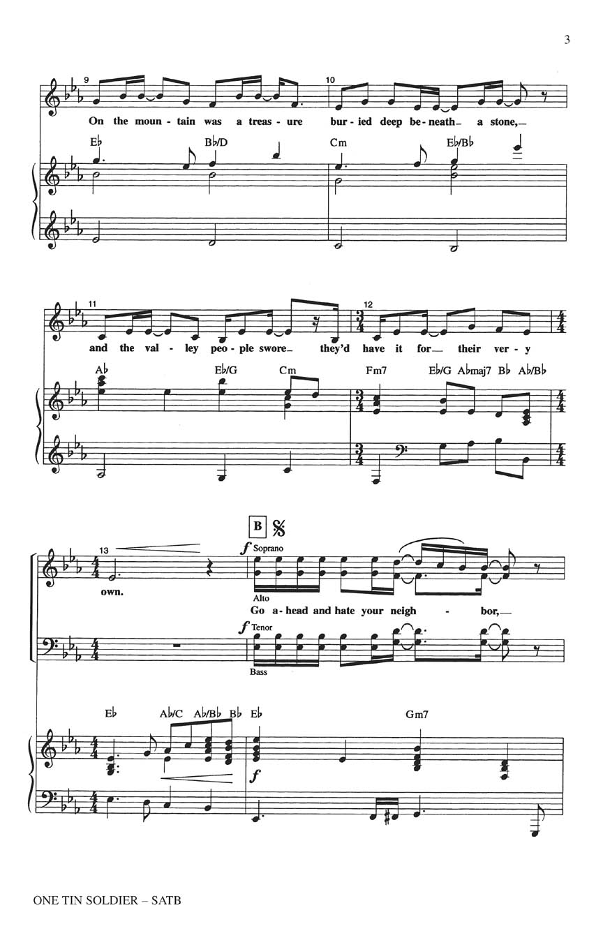 One Tin Soldier Sheet Music by Kirby Shaw (SKU: 08666126) - Stanton's ...