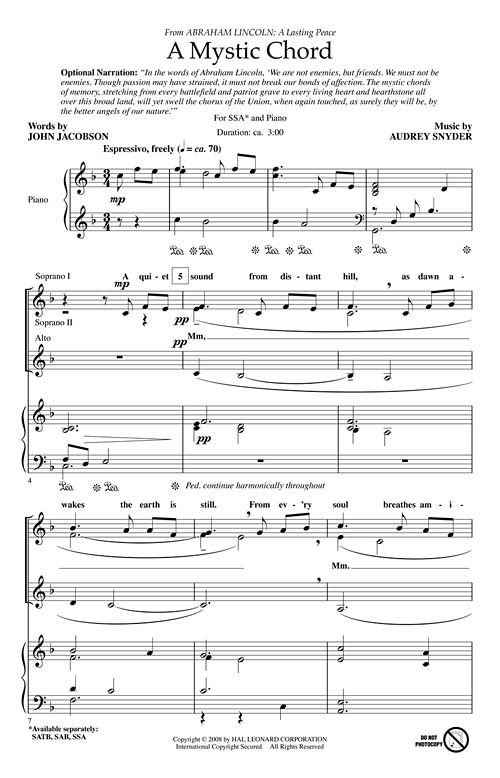 A Mystic Chord Sheet Music by Jacobson/Snyder (SKU 08703374) Stanton