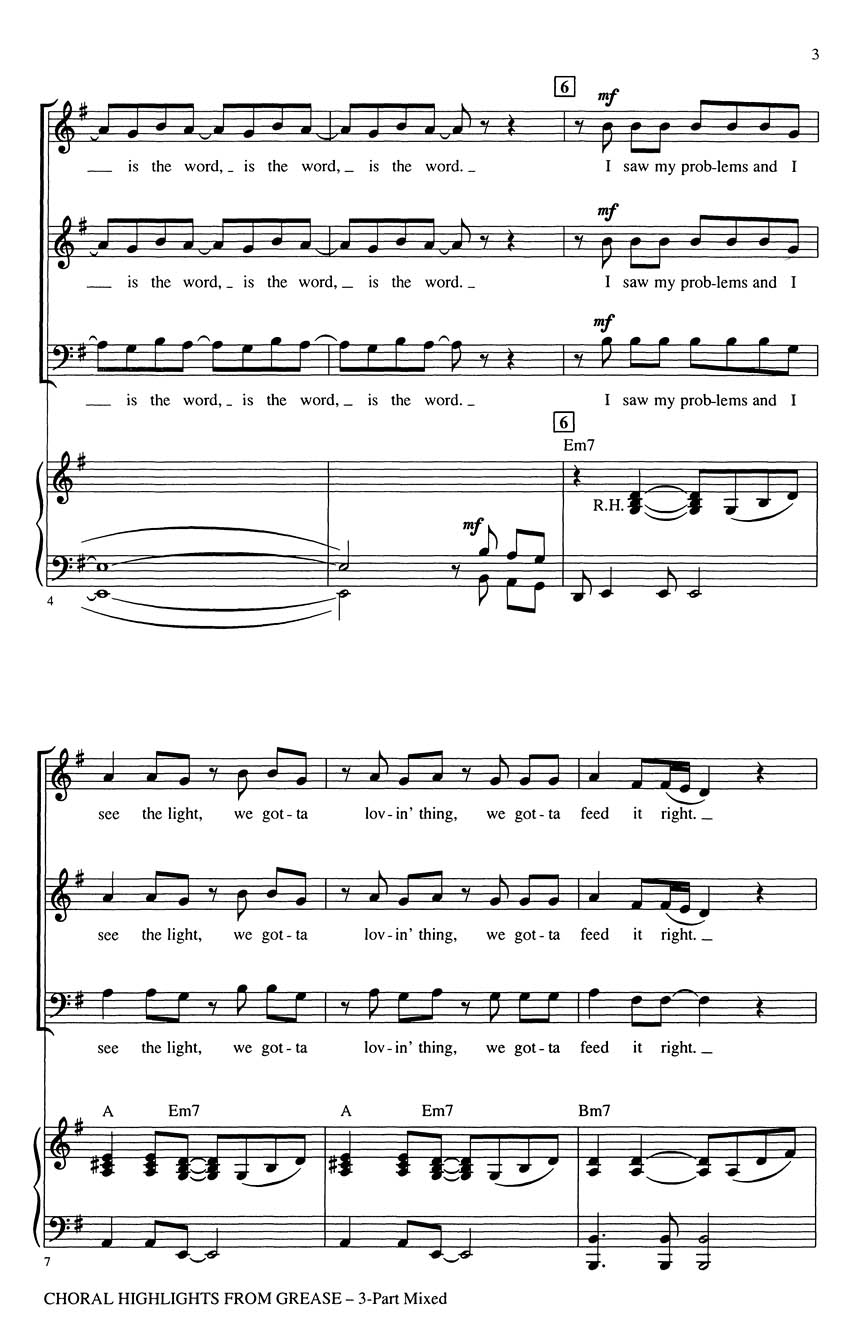 Grease (Choral Highlights) Sheet Music by Roger Emerson (SKU 08741352