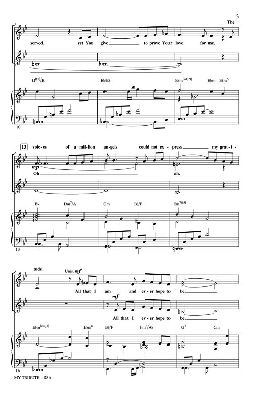 My Tribute Sheet Music By Andrae Crouch SKU 08745108 Stanton s