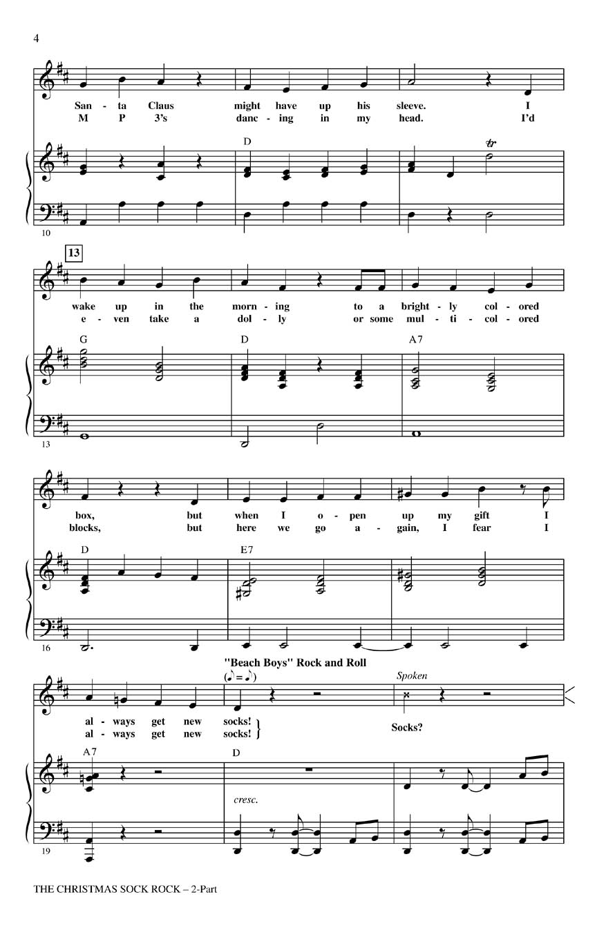 The Christmas Sock Rock Sheet Music by Jacobson/Huff (SKU 08745625