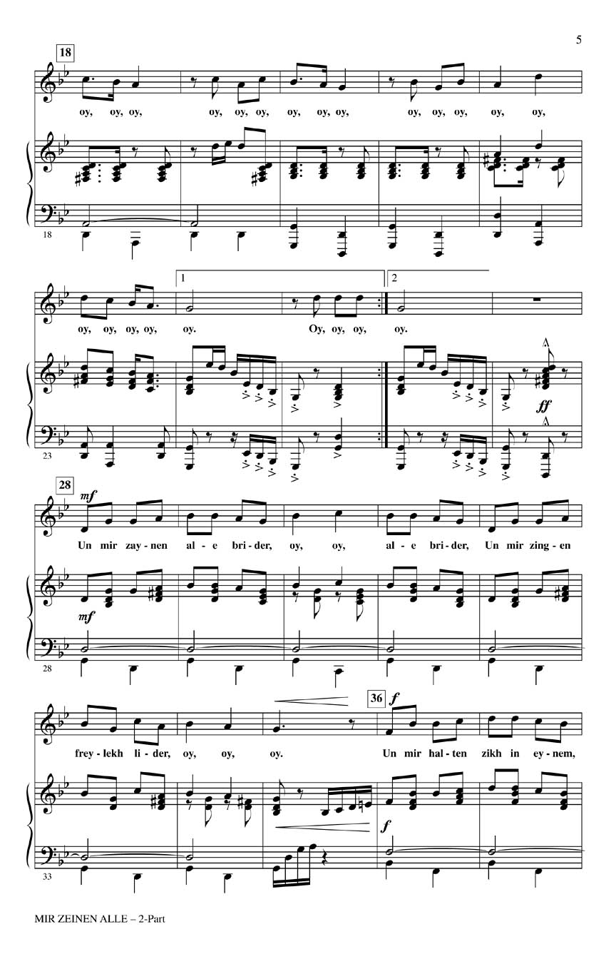 Mir Zeinen Alle (Ale Brider) (VoiceTrax CD) arr. Henry Leck/Martin