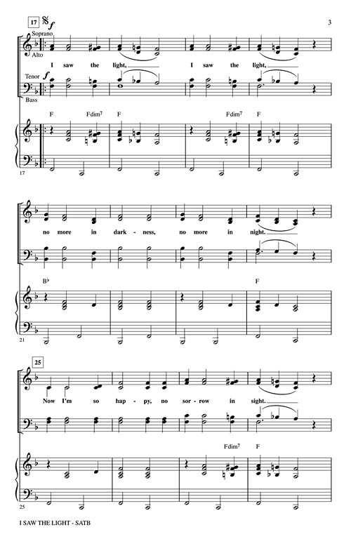 I Saw The Light Sheet Music by Hank Williams (SKU: 08749416) - Stanton ...