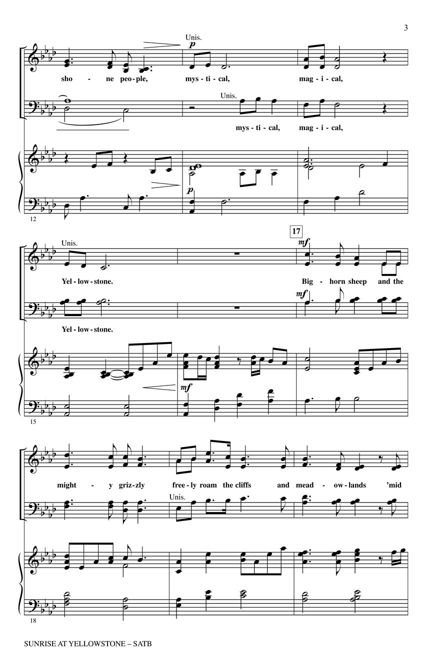 Sunrise At Yellowstone Sheet Music by Audrey Snyder (SKU 08750086