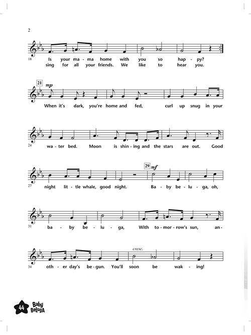 Baby Beluga Sheet Music by Raffi (SKU: 09971441) - Stanton's Sheet Music
