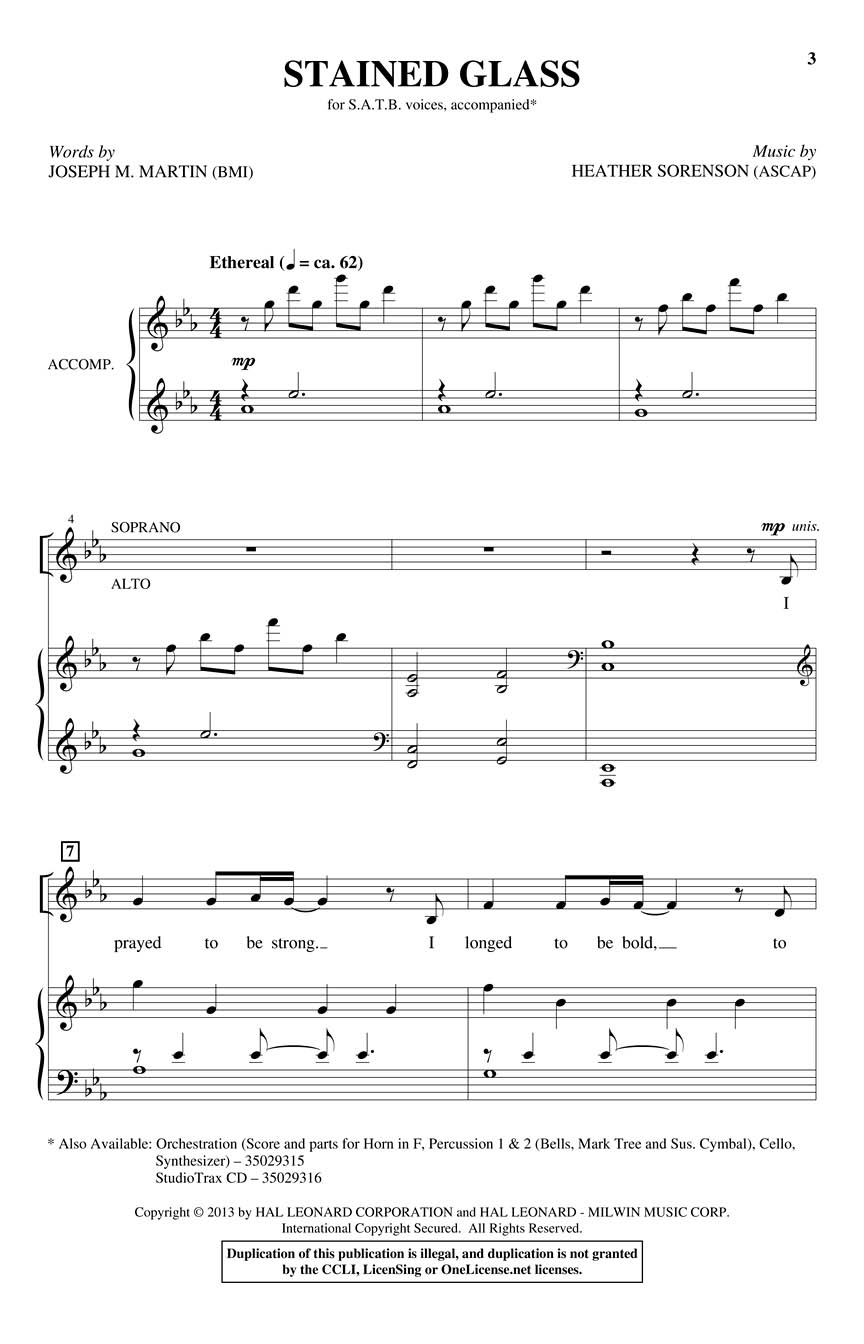 Stained Glass Sheet Music by Martin/Sorenson (SKU 35029314) Stanton