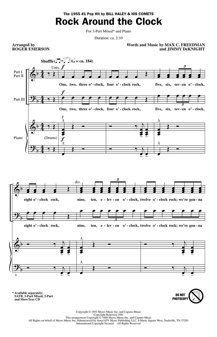 Rock Around The Clock Sheet Music by Roger Emerson (SKU 40318200