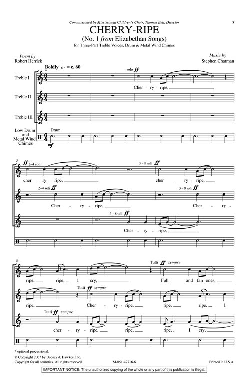 CherryRipe Sheet Music by Stephen Chatman (SKU 48019630) Stanton's Sheet Music