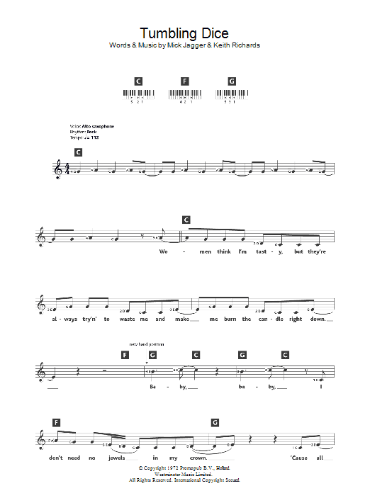 Tumbling Dice Sheet Music Direct