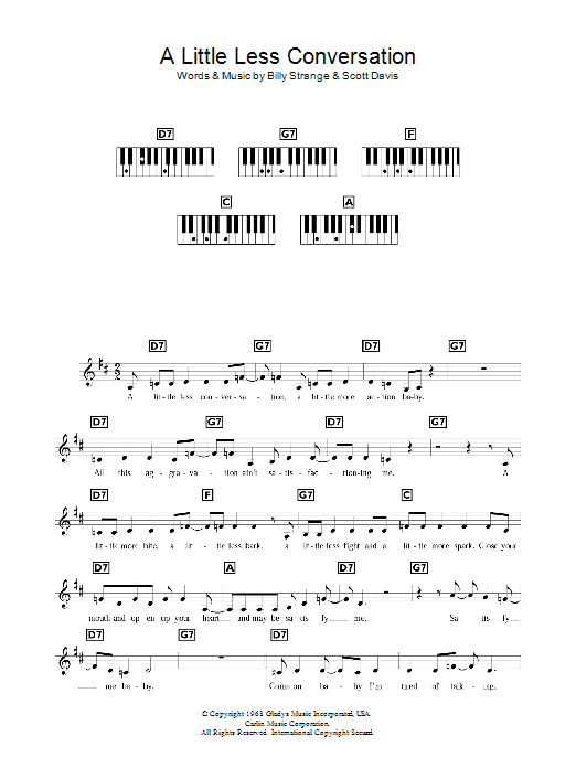 A Little Less Conversation Sheet Music