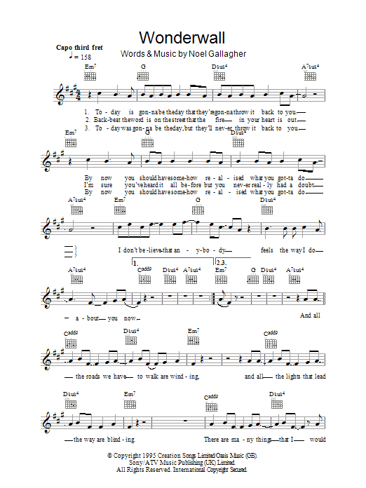 Wonderwall | Sheet Music Direct