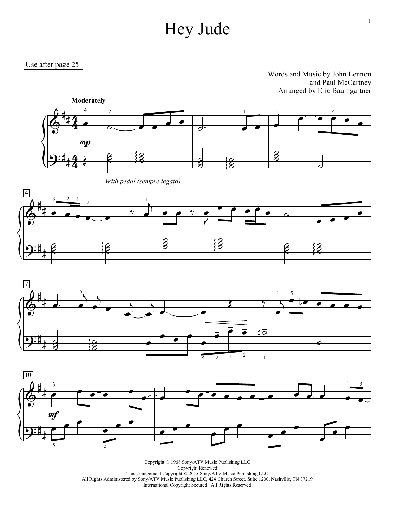 Piano Sheet Music For Hey Jude Easy At Ellis Brashears Blog