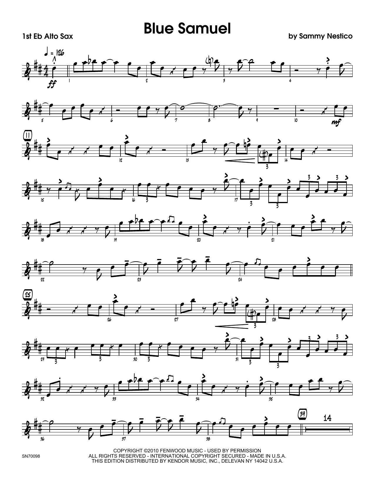 Blue Rondo A La Turk Alto Sax Sheet Music