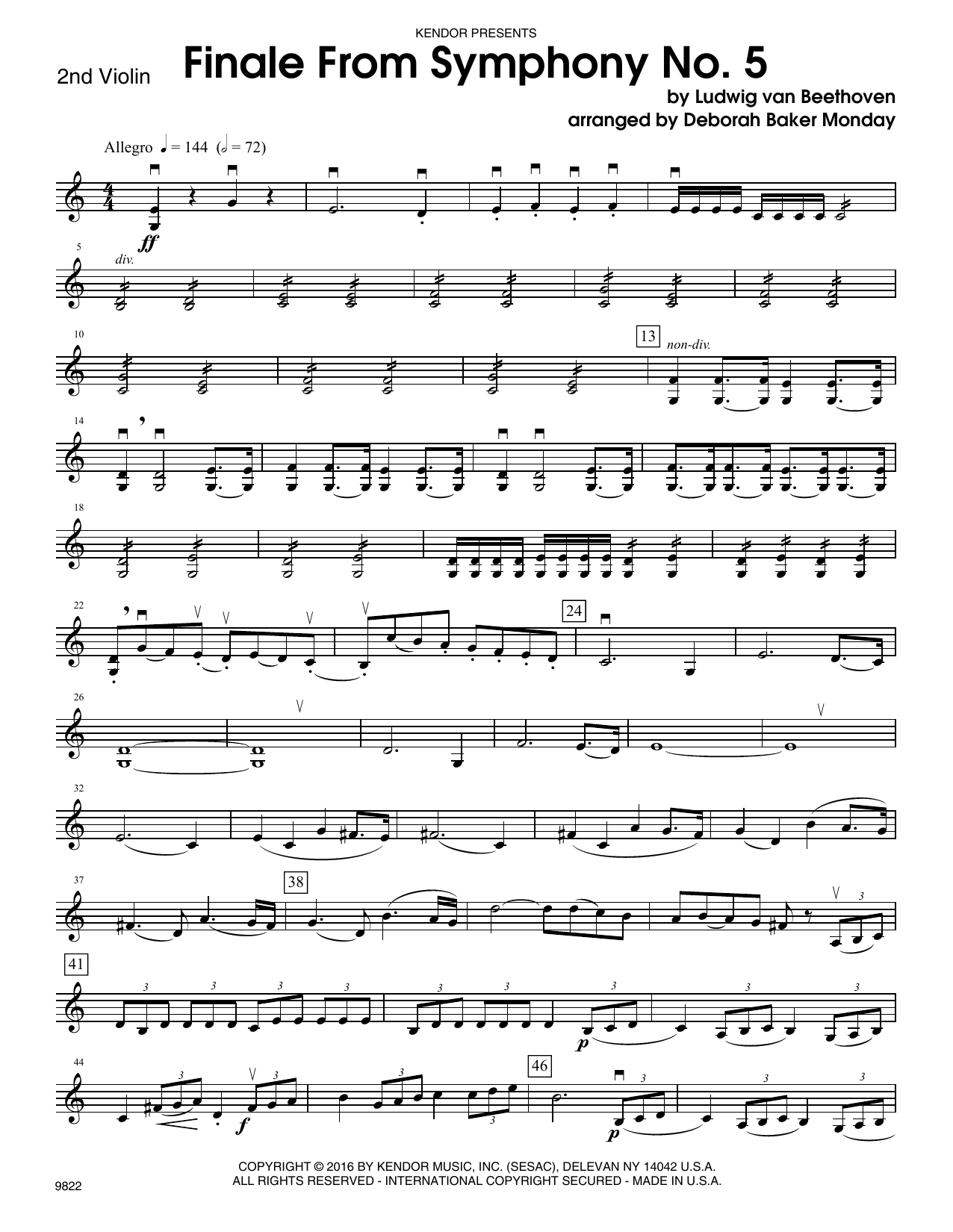 Finale from Symphony No. 5 2nd Violin at Stanton's Sheet Music