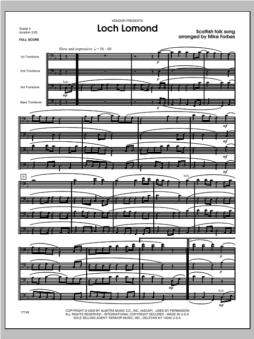 Loch Lomond Full Score Sheet Music Direct