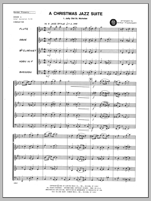 Frackenpohl Christmas Jazz Suite, A sheet music collection