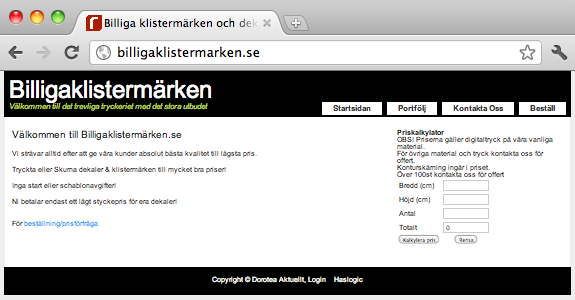 Billiga klistermärken, Dekaler, Banderoller