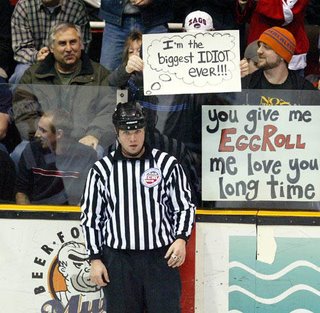 hockey game signs