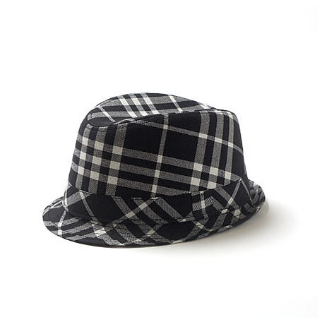 Womens’s Black and White Plaid Fedora Hat $20