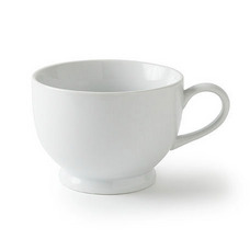 Footed White Bowl Mug 
