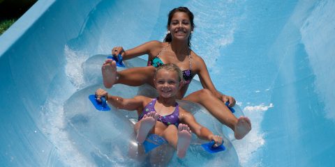 Family Fun Adventure 2017 People on the water slide