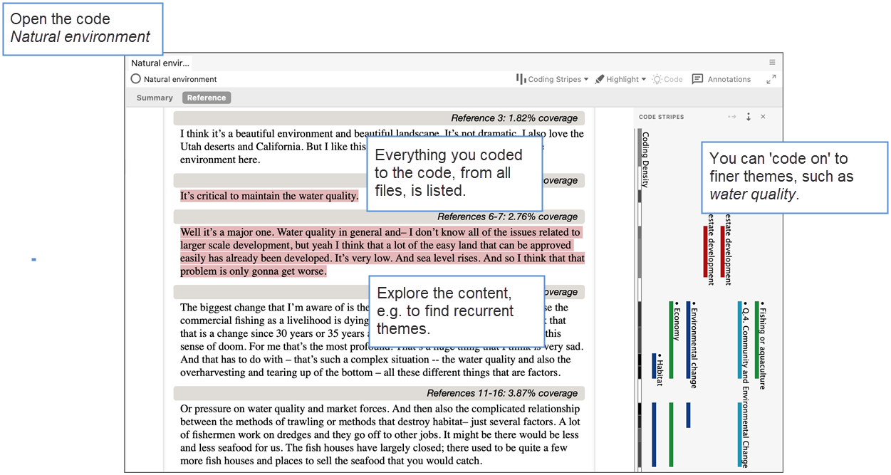 Opening the node Natural Environment and exploring the references in one place.