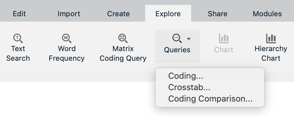 Options on the Query ribbon.