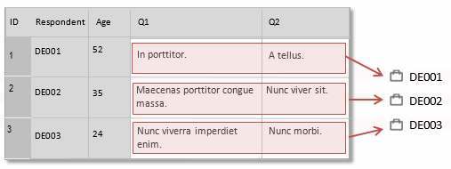 Making cases from values in a survey dataset.