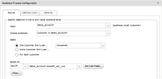 Audience process configuration