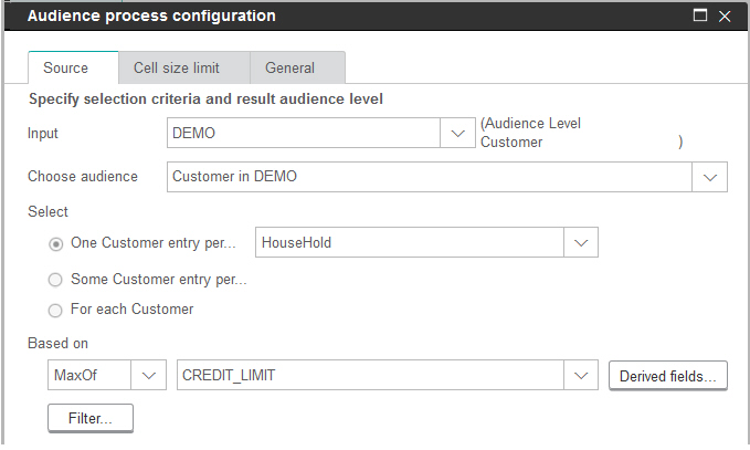 Audience process configuration