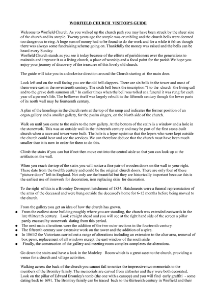 Worfield Church Guide