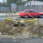 Hole in the road.