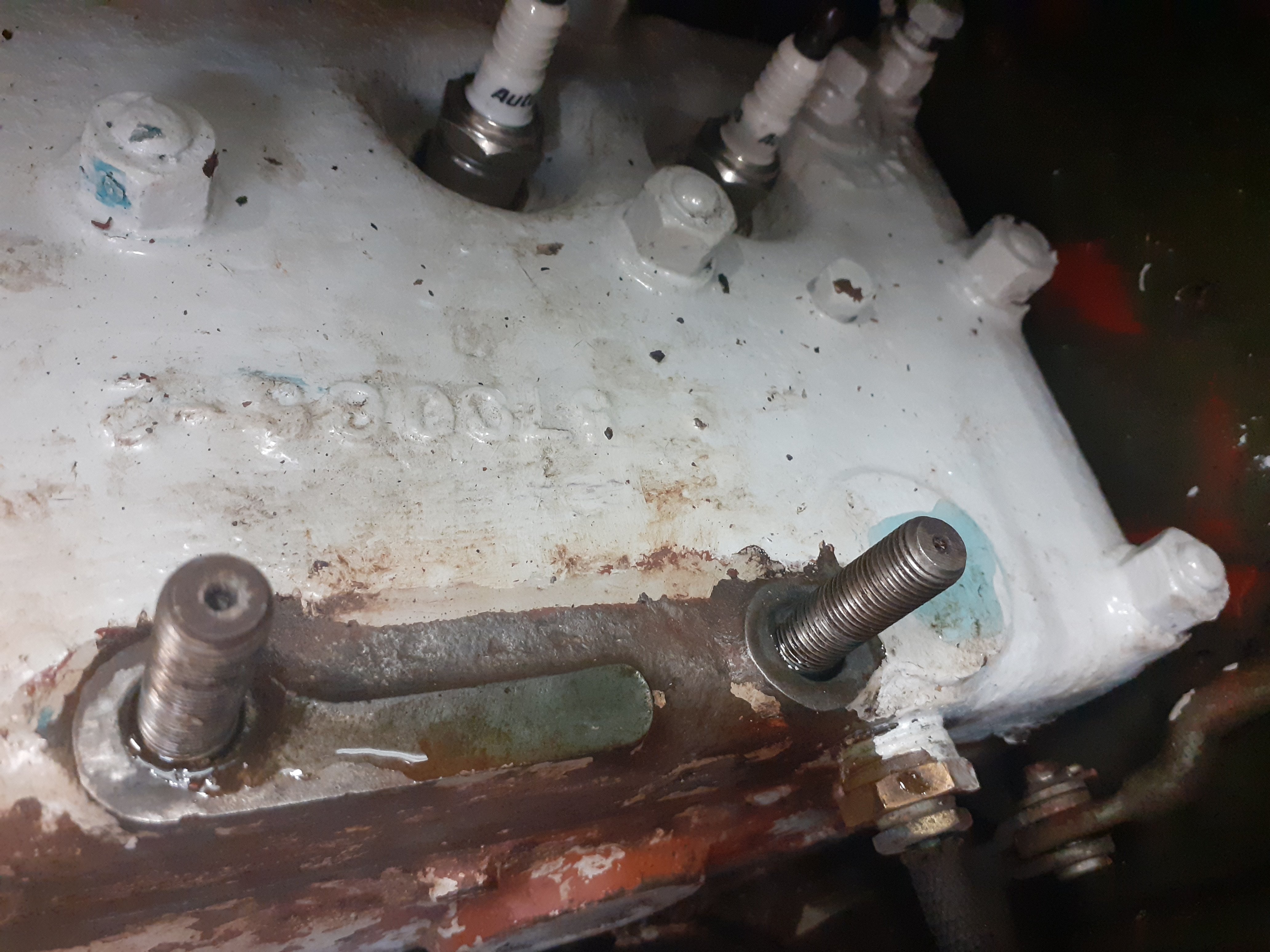 coolant leak from cylinder head studs on Dodge enginel American