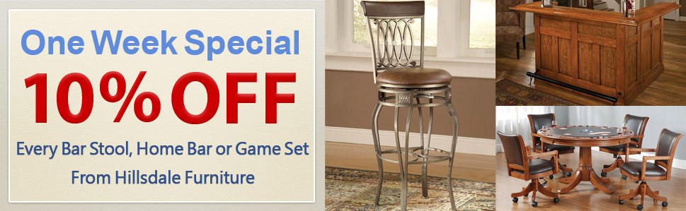 Take 10% off Hillsdale Bar Stools Home Bars and Game Sets