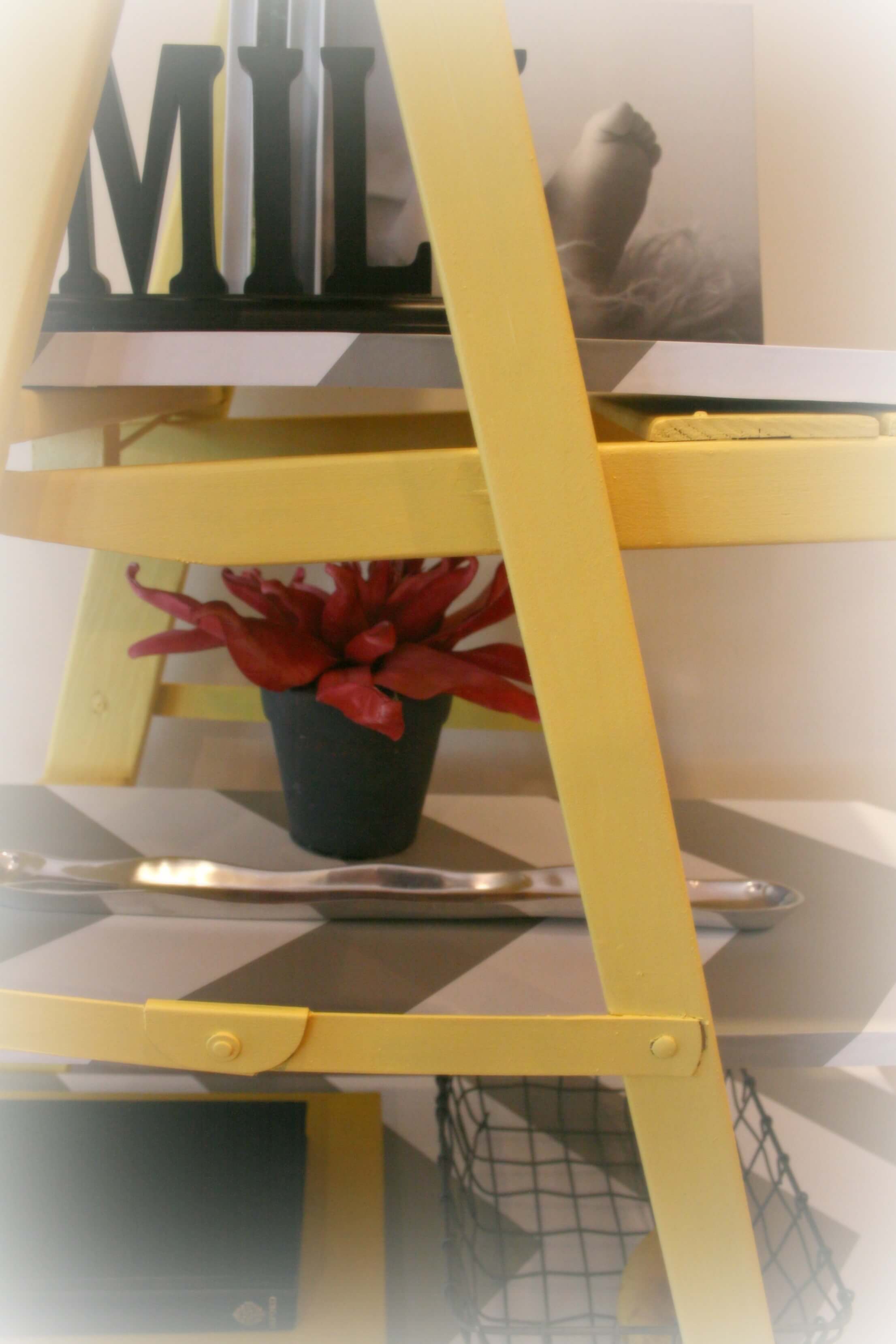 Another close-up view of this homemade vintage shelving unit Another close-up view of this homemade vintage shelving unit