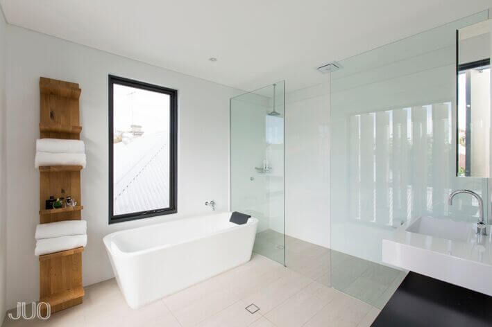 Bathroom with Picture Window Next to Tub Bathroom with Picture Window Next to Tub