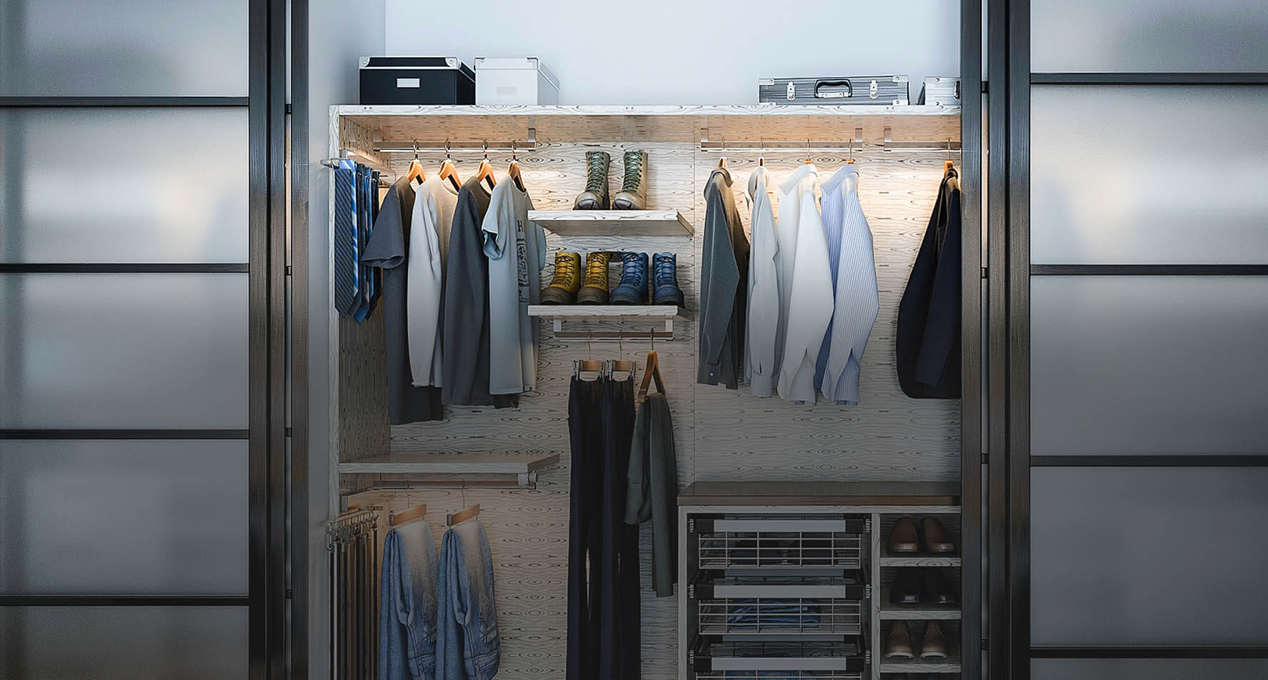 67 ReachIn and WalkIn Bedroom Closet Storage Systems