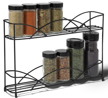 Crafted of stainless steel, the countertop spice rack features an ...